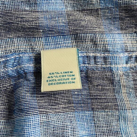 CARIBBEAN BLUE Men’s Plaid Button Down Shirt Size L - Picture 5 of 7